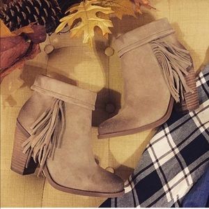 Jessica Simpson suede fringe booties